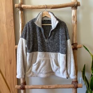 Sherpa knit pullover